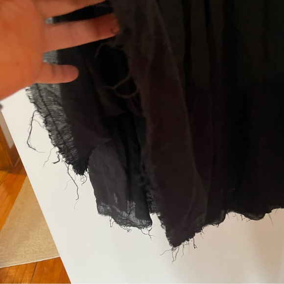 Free People Women's Medium M Black Lined Shirt Dress Raw Hem - Picture 4 of 7